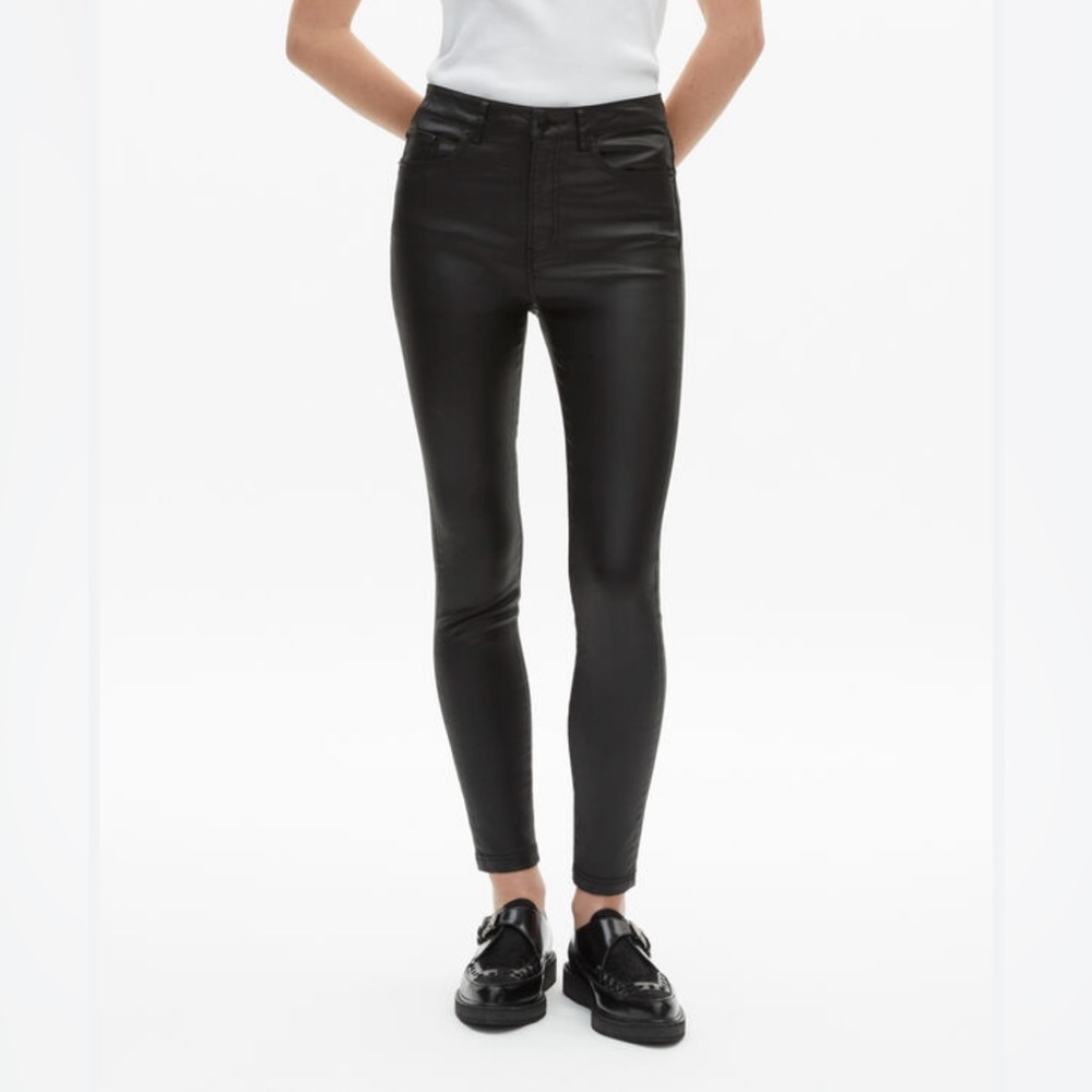 The Kooples Black Coated Leather effect Jeans: Size 26